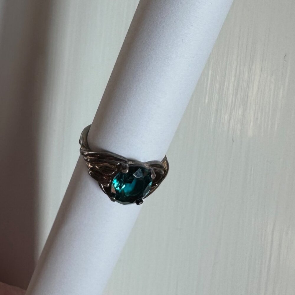 Vintage Estate Ring Blue Topaz‎ Color 925 Sterling Silver Women’s Sz 8.75/9